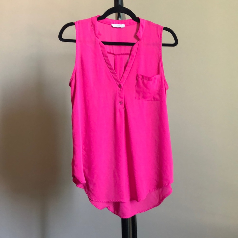 Lush size medium hot pink barbiecore v neck hi lo sleeveless top